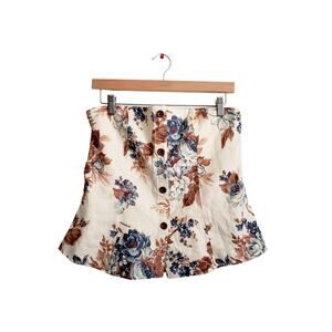 Abercrombie & Fitch Floral Linen Blend Tube Top SIze Medium